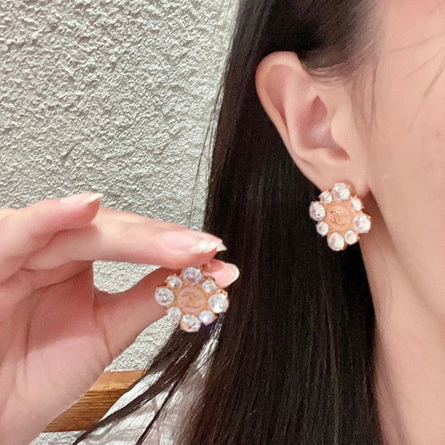18K  Chanel Color Flower Diamond Earrings