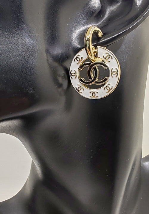 18K  Chanel Circle Earrings