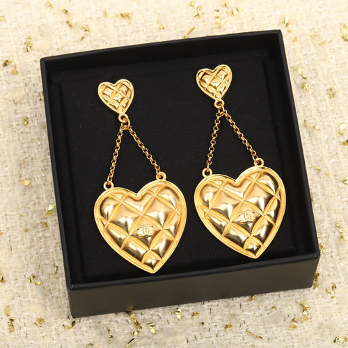 18K  Chanel Coco Crush Heart Pendant Earrings